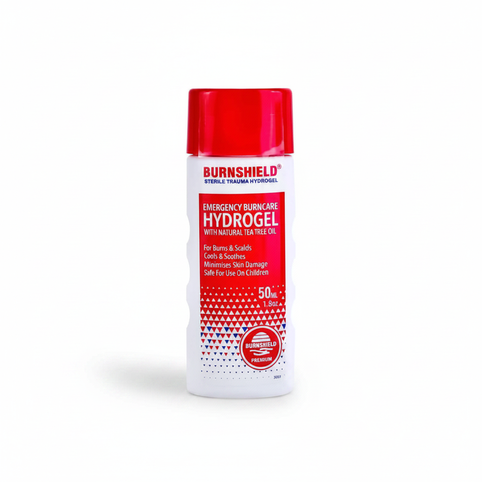 Burnshield Hydrogel 50ml bottle on white background