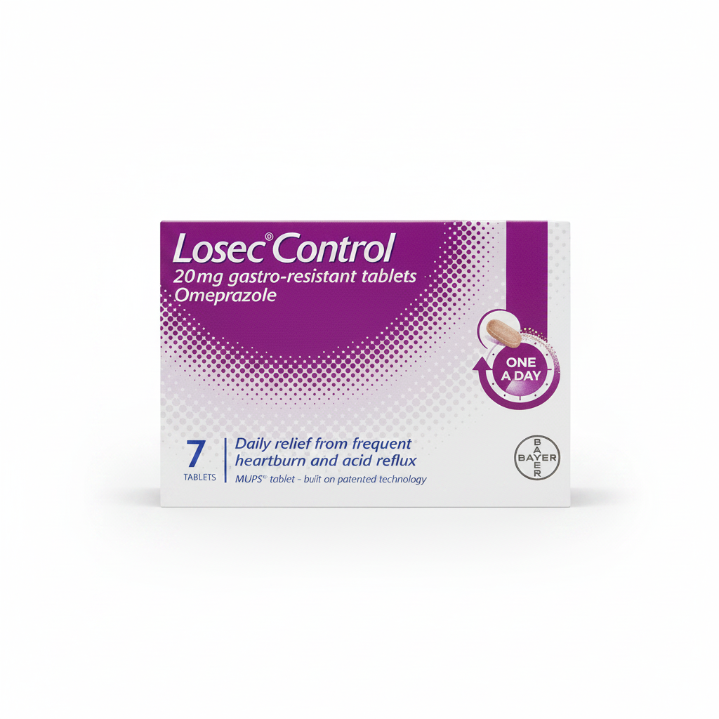 LosecControl Gastro-Resistant Tablets 7 Pack on white background