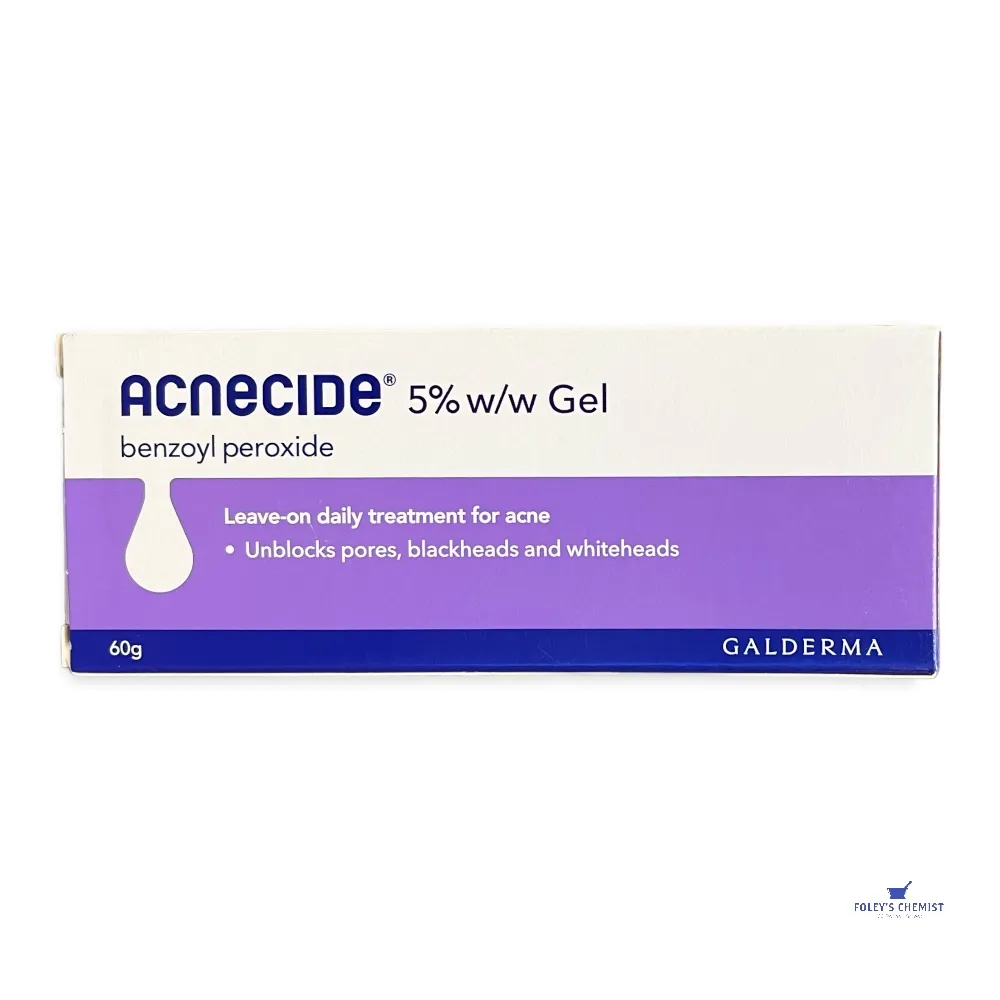 Acnecide 5% w/w Gel Benzoyl Peroxide 60g by Galderma - leave-on daily acne treatment