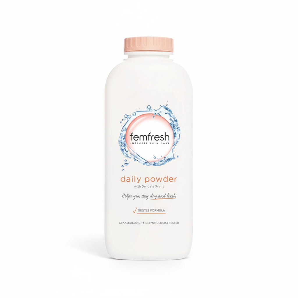 Femfresh Daily Re-Balance Powder 200g on white background