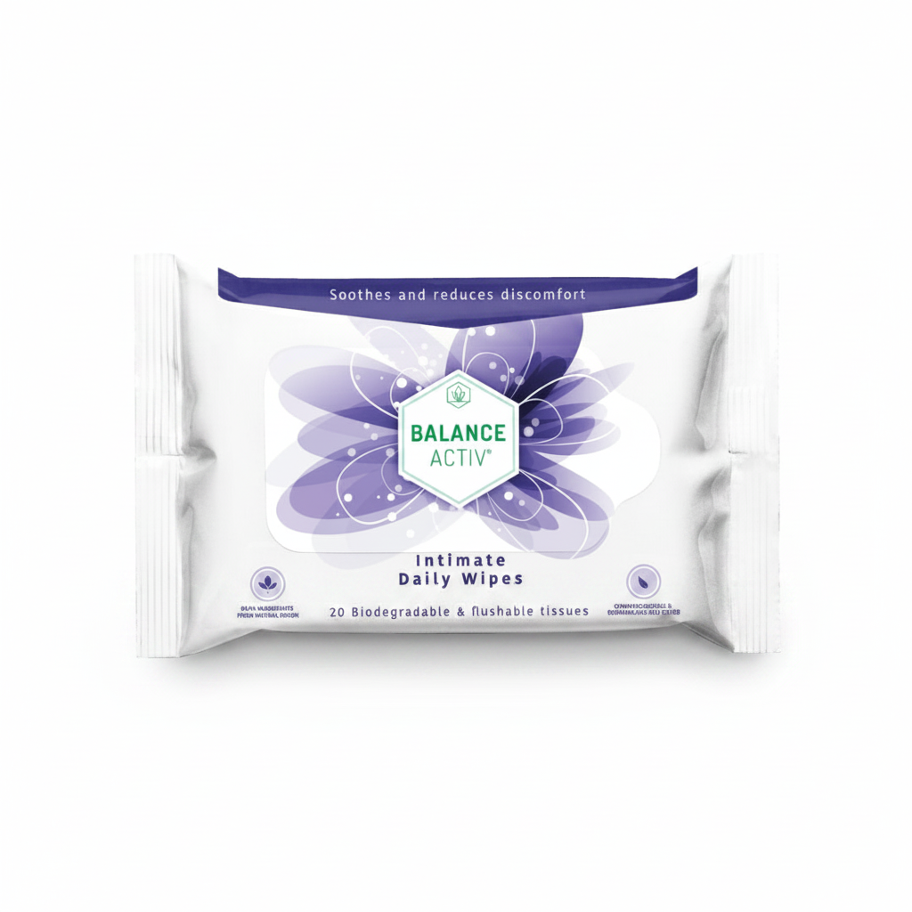 Balance Activ Intimate Daily Wipes 20 pack on white background