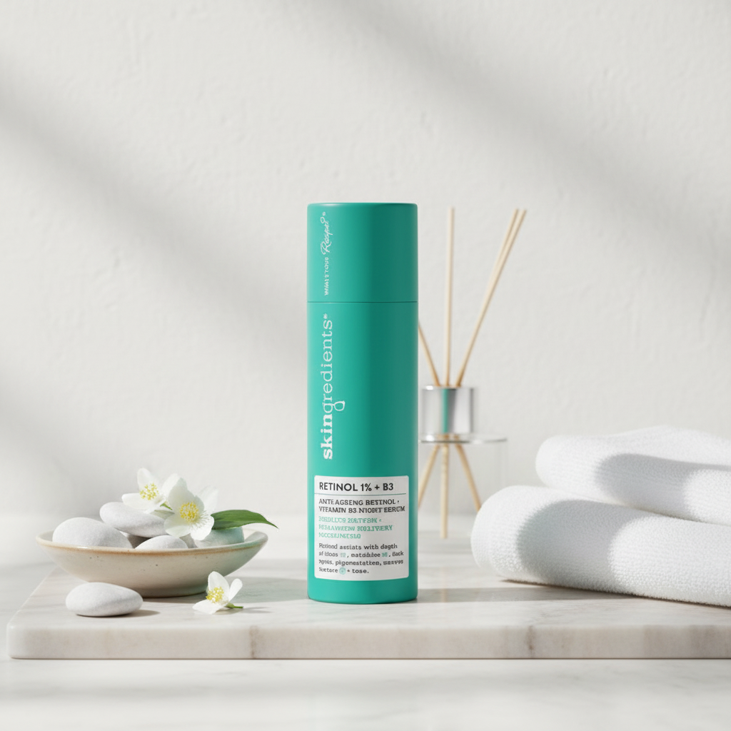 Skingredients Retinol 1% + B3 Night Serum 30ml bottle on white background