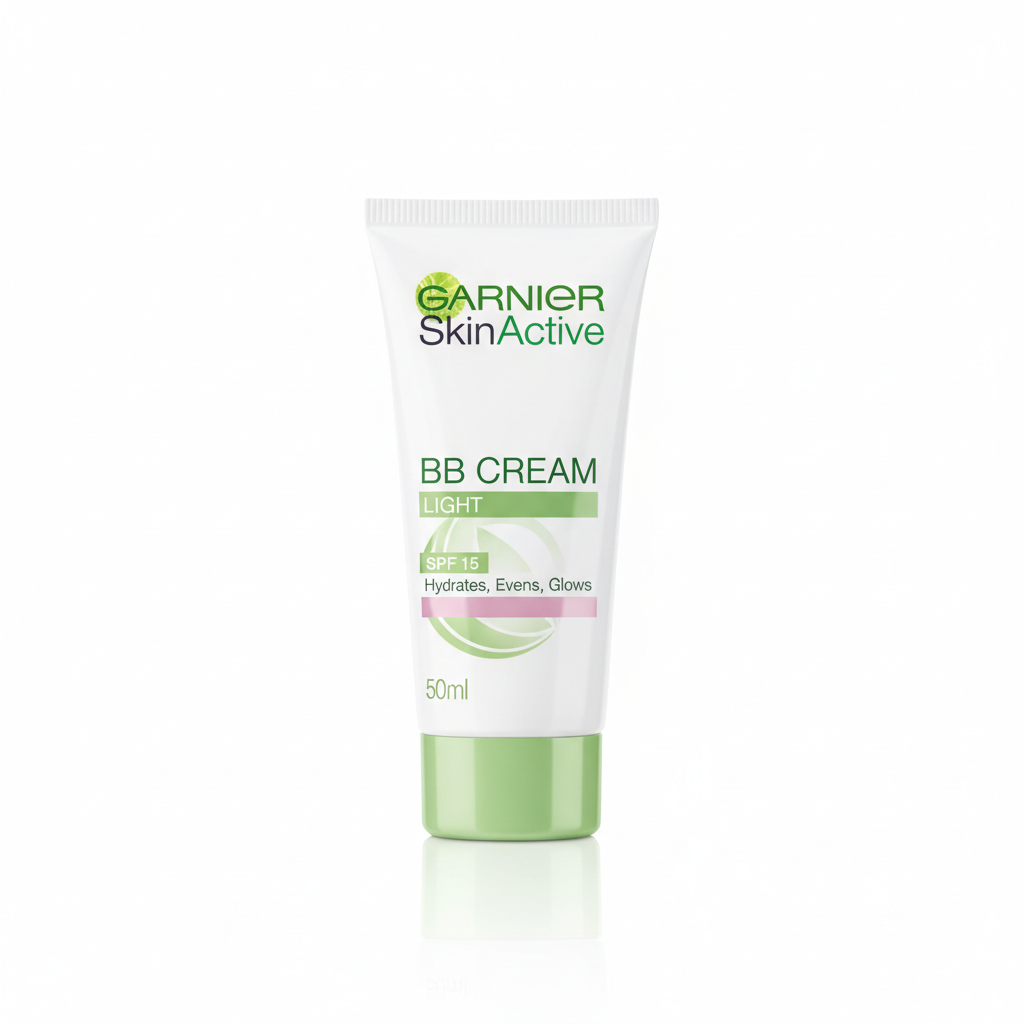 Garnier SkinActive BB Cream Light 50ml tube on white background
