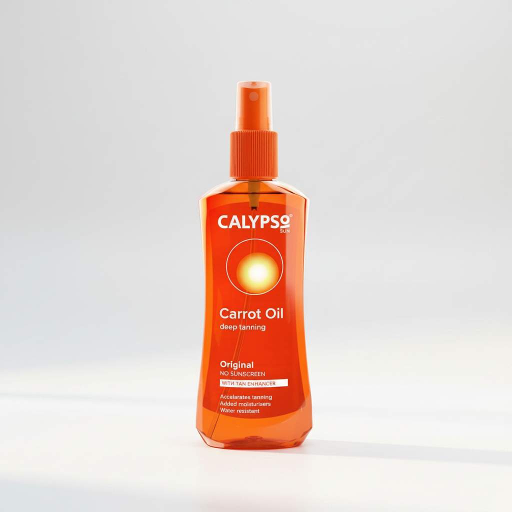 Calypso Original Carrot Oil Deep Tanning Spray 200ml on white background
