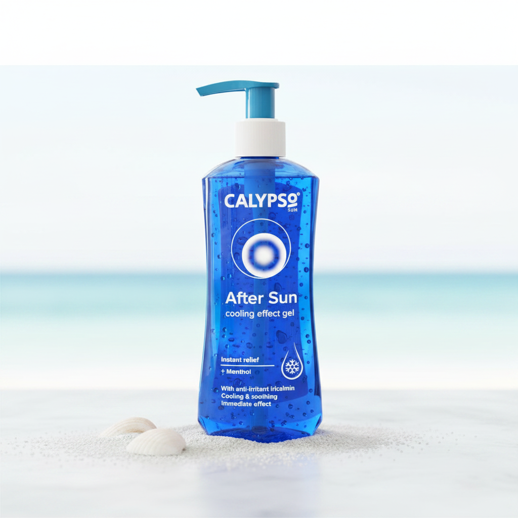 Calypso After Sun Cooling Effect Gel 250ml bottle on white background