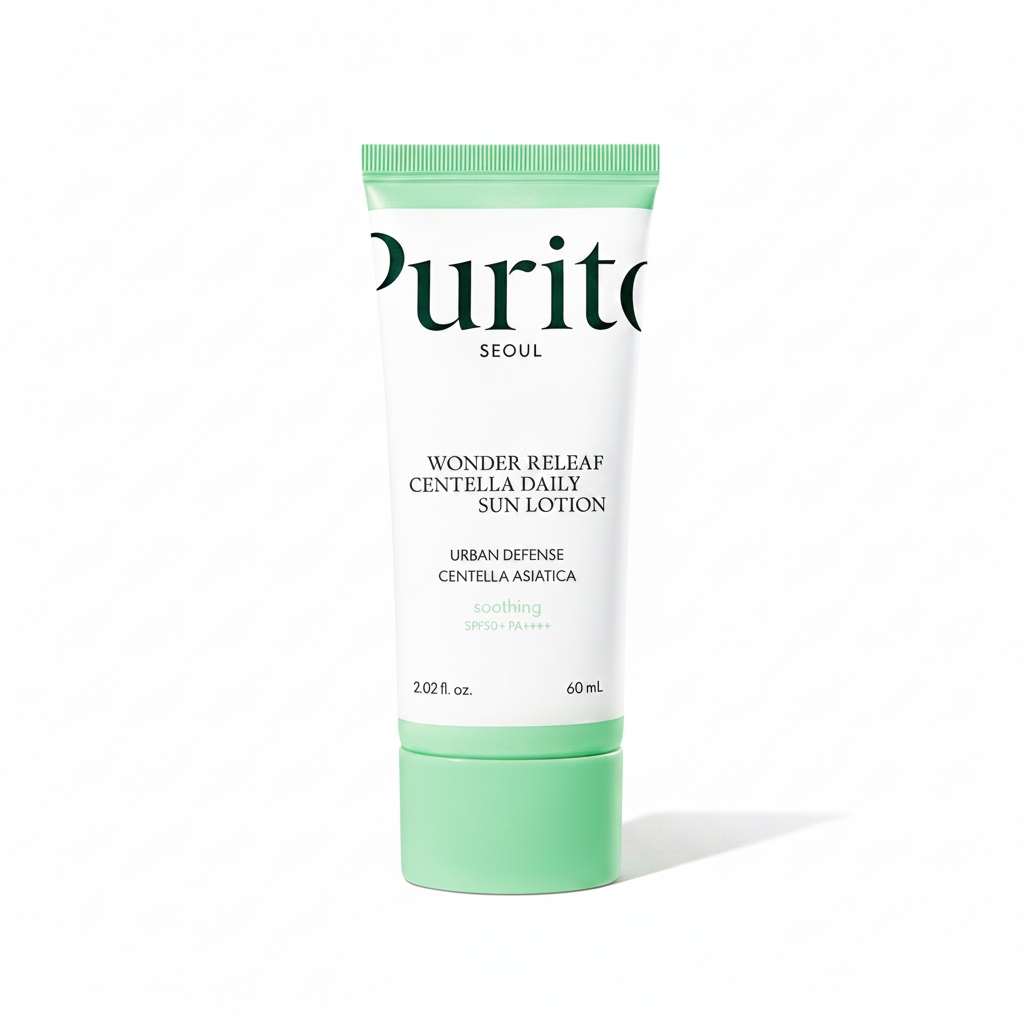 PURITO Seoul Wonder Releaf Centella Daily Sun Lotion SPF50+ PA++++ 60ml on white background