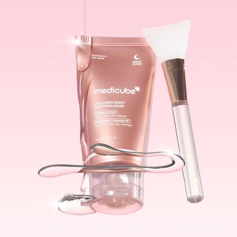 Medicube Collagen Night wrapping mask and brush