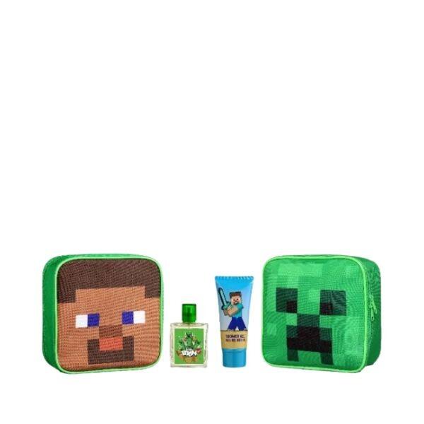 Minecraft Toiletry Bag Giftset FRONT AND BACK COVER