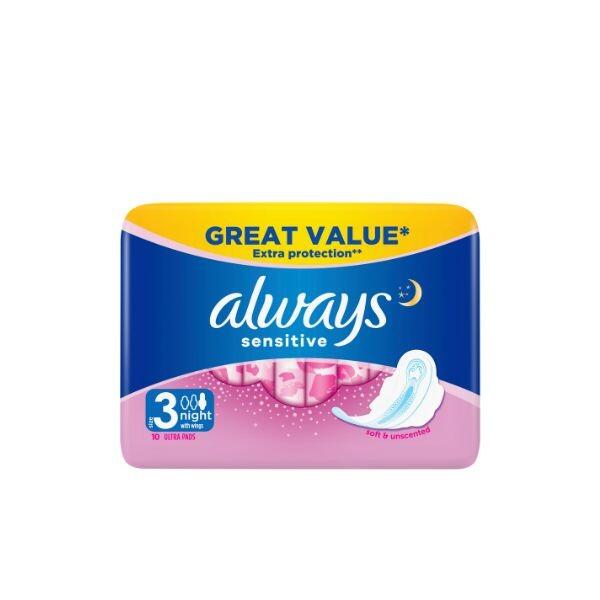 Always Ultra Sensitive Pads Night Size 3