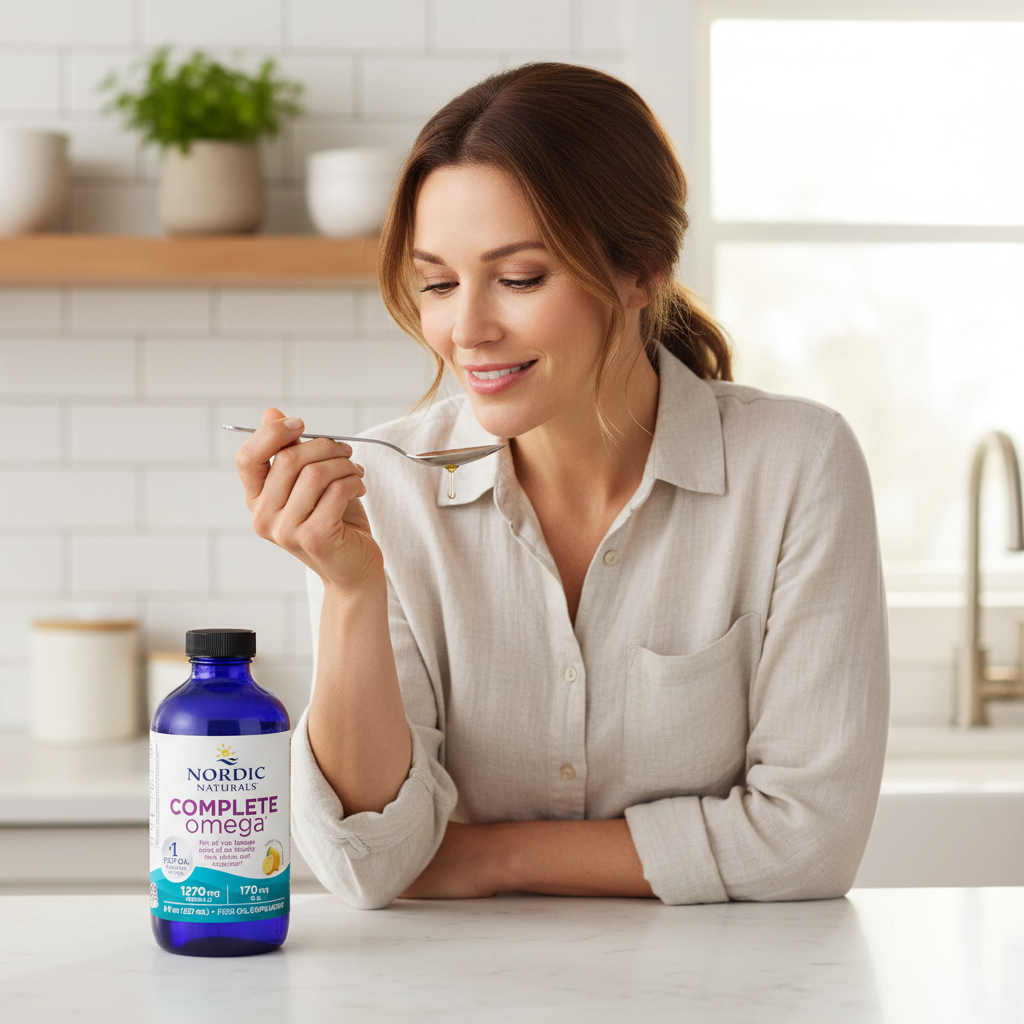Nordic Naturals Complete Omega Lady drinking spoon of omega oil
