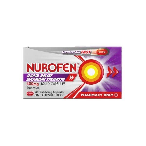 Nurofen Rapid Relief 400mg Maximum Strength Liquid Capsules