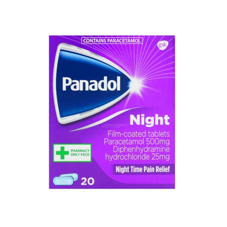 Panadol Night pain relief packaging on a white background