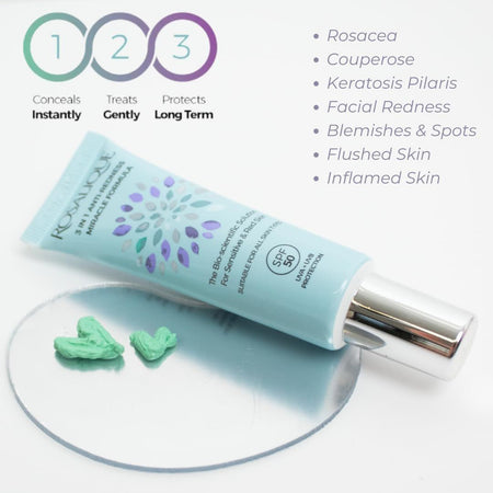 Rosalique Skincare product with uses on a white background