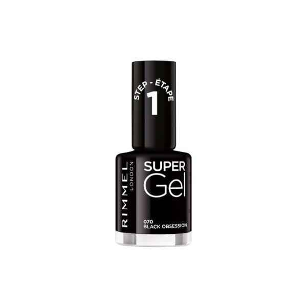 Rimmel Super Gel Nail Polish 070 Black Obsession