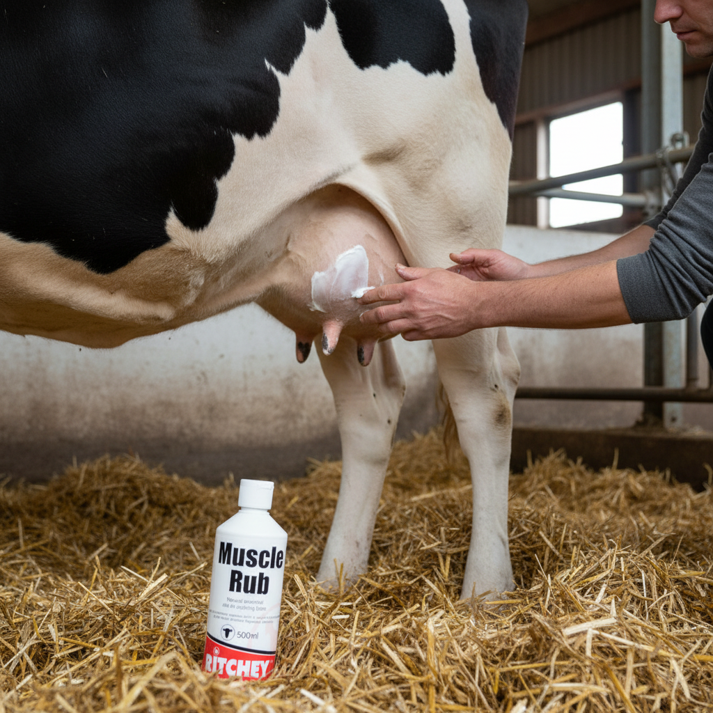 Ritchey Muscle Rub applied to cow udder ballyduff