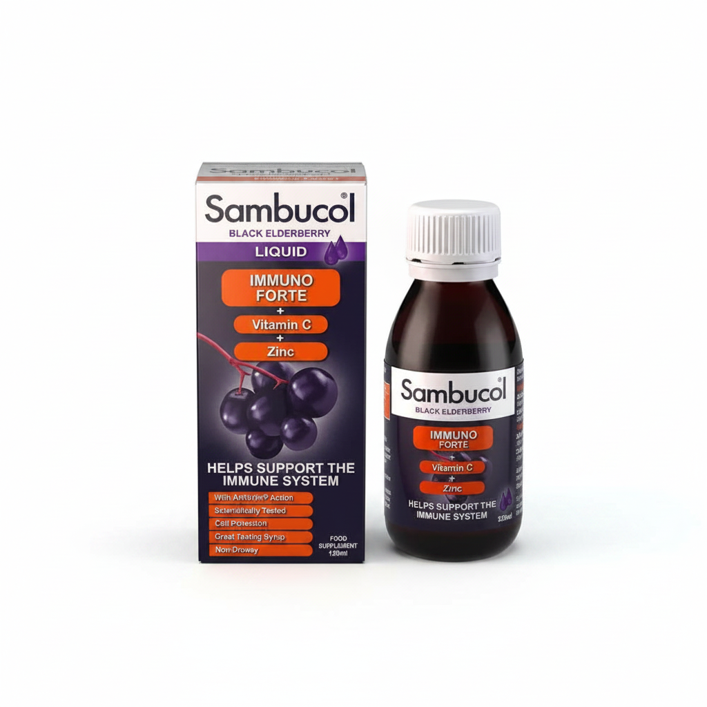 Sambucol Liquid  inner and outer packaging