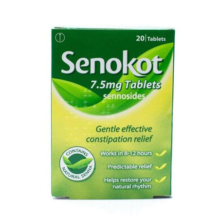Senokot 7.5mg Tablets packaging on a white background