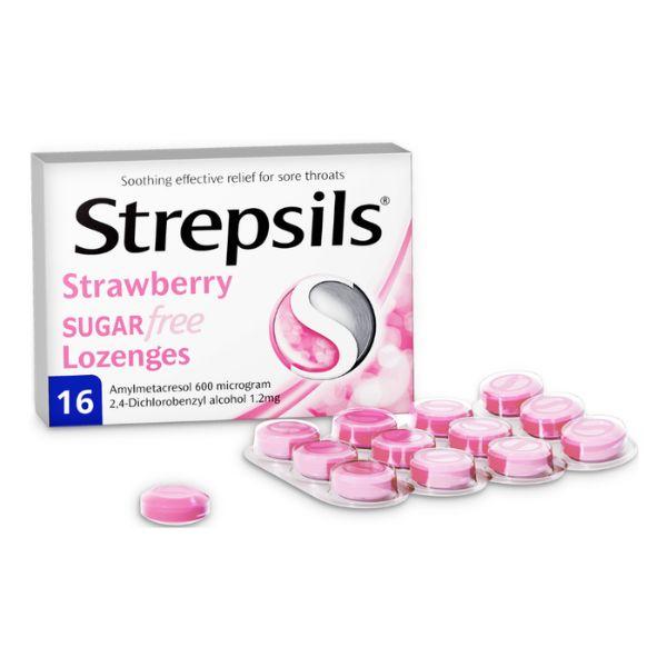 Strepsils Sugar Free Strawberry Lozenges