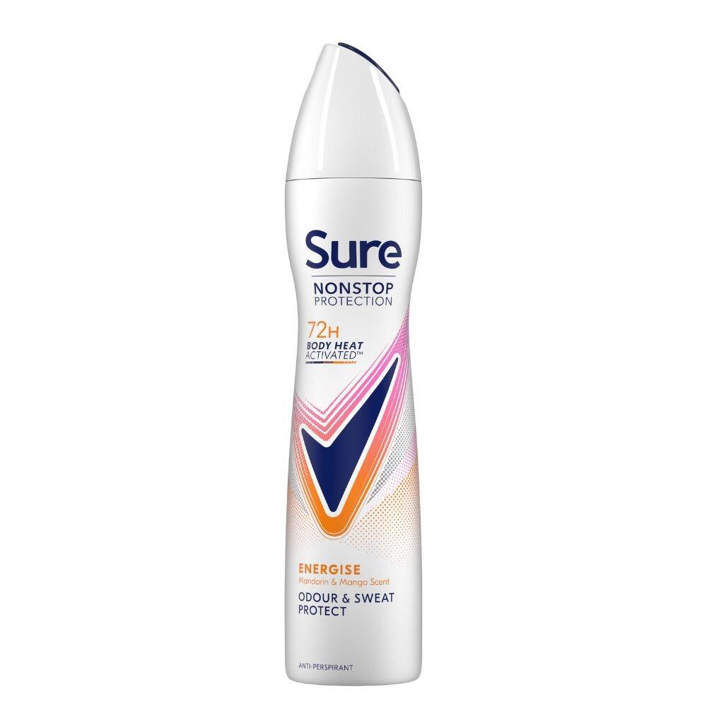 Sure Non Stop 72H Body Heat Activated Energise Deodorant