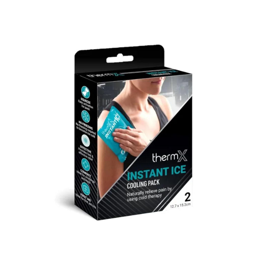 ThermX Instant Ice Cooling Packs 2 Pack packaging on a white background