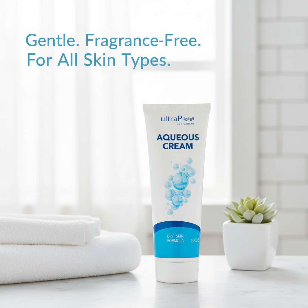 UltraPure Aqueous Cream - white background with gentle fragrance free
