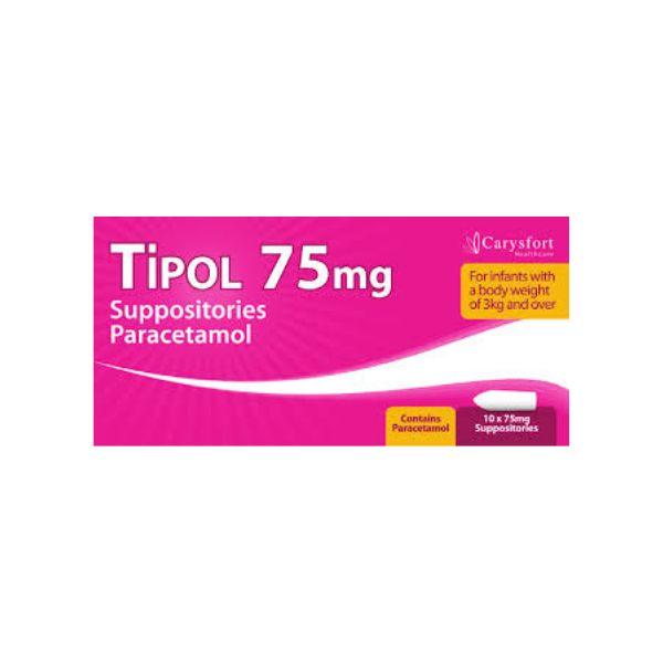 Tipol 75mg Suppositories Paracetamol