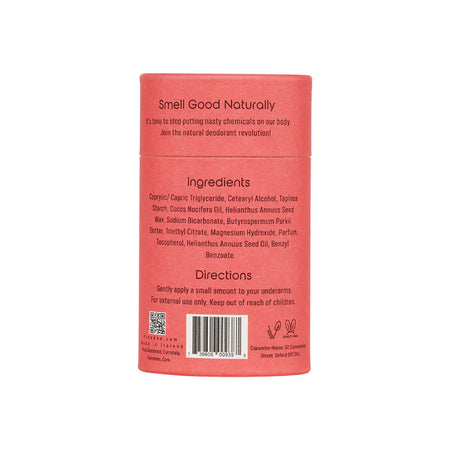 Red packaging with text and a barcode on a white background for vico deodrorant