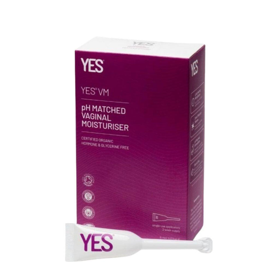 YES VM pH Matched Vaginal Moisturizer packaging with applicator on a white background