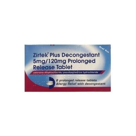 Zirtek Plus Decongestant 5mg/120mg Prolonged Release Tablets