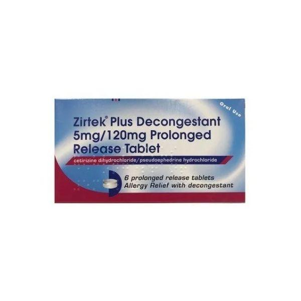 Zirtek Plus Decongestant 5mg/120mg Prolonged Release Tablets
